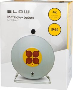 Blow 98-754# Przedłużacz sieciowy pr-61 4-gniazda z uziemieniem 50m bęben metalowy 3x2,5mm 3