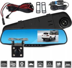 MARK1 Wideorejestrator kamera REJESTRATOR JAZDY 1080P w lusterku W01 z kame 5