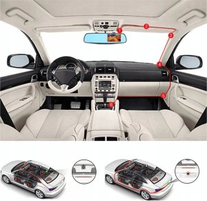 MARK1 Wideorejestrator kamera REJESTRATOR JAZDY 1080P w lusterku W01 z kame 10