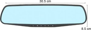 1TECH Wideorejestrator kamera REJESTRATOR JAZDY 1080P w lusterku W01 z kamerą cofania 0.2kg 15