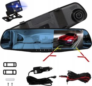 1TECH Wideorejestrator kamera REJESTRATOR JAZDY 1080P w lusterku W01 z kamerą cofania 0.2kg 2