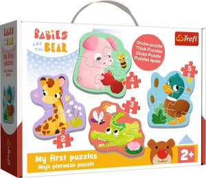 Trefl Puzzle 4w1 Bobaskowe zwierzątka - łącznie 14 elementów (36135) 1