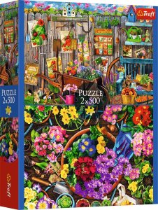 Trefl Puzzle Prace w ogrodzie 2x500 elementów (37529) 1