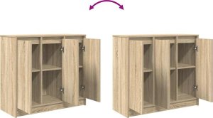 Komoda Sonoma Oak 85x34x76 cm Drewno klejone 9