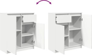 Komoda z szufladą Biała 71x35x84 cm Drewno klejone 9