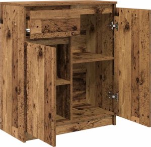 Komoda z szufladą Stare drewno 71x35x84 cm Drewno klejone 5