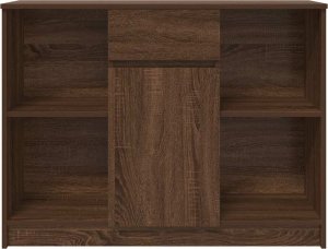 Komoda z szufladą Brązowy dąb 101x35x76 cm Drewno klejone 6