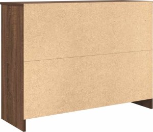 Komoda z szufladą Brązowy dąb 101x35x76 cm Drewno klejone 8