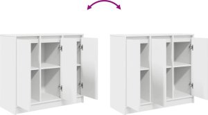 Komoda Biała 85x34x76 cm Drewno klejone 9