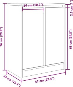 Komoda Betonowa Szara 57x34x76 cm Drewno klejone 12