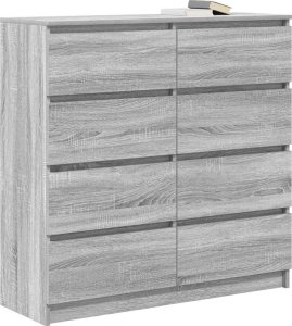 Komoda Szara Sonoma 100x35x99 cm Drewno klejone 4