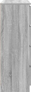 Komoda Szara Sonoma 100x35x99 cm Drewno klejone 7
