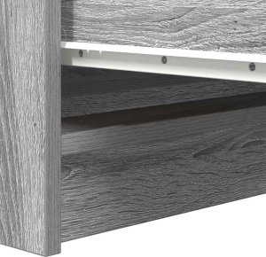Komoda Szara Sonoma 100x35x99 cm Drewno klejone 10