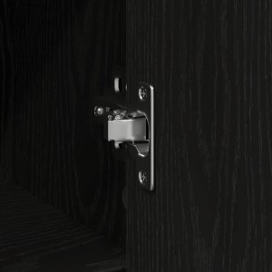 Komoda z szufladą Czarny dąb 101x35x76 cm Drewno klejone 11