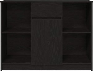 Komoda z szufladą Czarny dąb 101x35x76 cm Drewno klejone 6