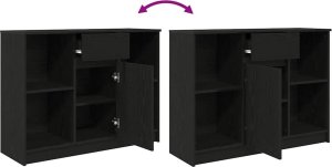 Komoda z szufladą Czarny dąb 101x35x76 cm Drewno klejone 9