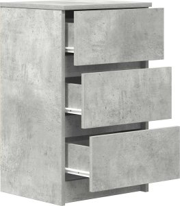 vidaXL Szafka nocna z 3 szufladami Betonowa szarość 39x35x65 cm 5