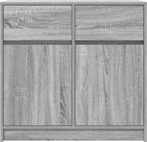 vidaXL Komoda z szufladą Szary Sonoma 80x34x76 cm Drewno klejone 6