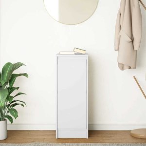 Komoda Biała 29,5x34x76 cm Drewno klejone 3