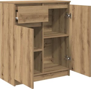Komoda z szufladą Artisan Oak 71x35x84 cm Drewno klejone 5