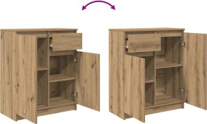 Komoda z szufladą Artisan Oak 71x35x84 cm Drewno klejone 9