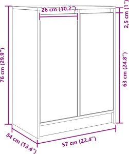 Komoda Sonoma Oak 57x34x76 cm Drewno klejone 12