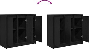 Komoda Czarny Dąb 85x34x76 cm Drewno klejone 9