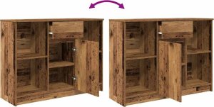 Komoda z szufladą Stare drewno 101x35x76 cm Drewno klejone 9