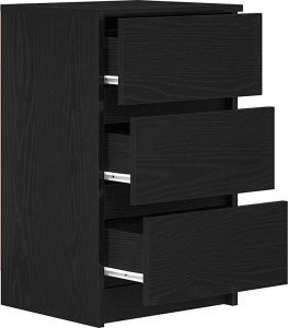 vidaXL Szafki nocne z 3 szufladami 2 szt. Czarne 39x35x65 cm 6