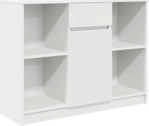 Komoda z szufladą Biała 101x35x76 cm Drewno klejone 2