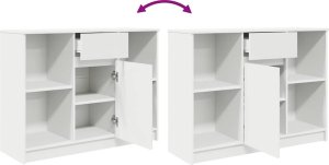 Komoda z szufladą Biała 101x35x76 cm Drewno klejone 9