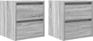 Szafki nocne ścienne 2 szt. Szary Sonoma 38x34x40 cm 2