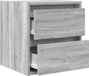 Szafki nocne ścienne 2 szt. Szary Sonoma 38x34x40 cm 6