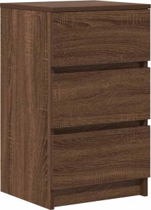 Szafka nocna z 3 szufladami Brązowy dąb 39x35x65 cm 2