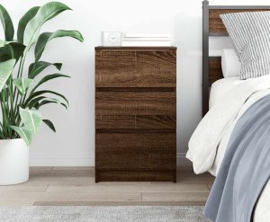 Szafka nocna z 3 szufladami Brązowy dąb 39x35x65 cm 3