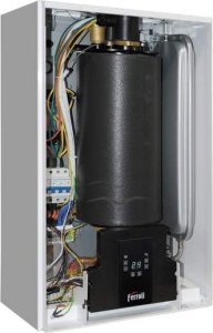 TOR 12 - Wiszący elektryczny kocioł grzewczy, zakres mocy: 1,0 - 12,0 kW. Automatyka pogodowa, pompa obiegowa, naczynie wzbiorcze, możliwość podłączenia zaworu c.o. / c.w.u. Napięcie: 3 x 380 V (Nowość) (S)Kotły wiszące 3