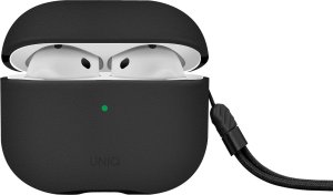 UNIQ Lyden DS - etui  ze sztucznej skóry do AirPods 4 czarne - Gwarancja bezpieczeństwa. Proste raty. Bezpłatna wysyłka od 170 zł. 1