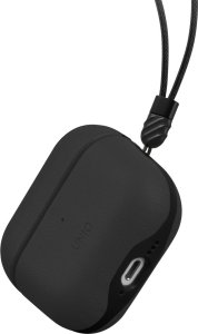 UNIQ Lyden DS - etui  ze sztucznej skóry do AirPods 4 czarne - Gwarancja bezpieczeństwa. Proste raty. Bezpłatna wysyłka od 170 zł. 2