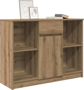 Komoda z szufladą Artisan Oak 101x35x76 cm Drewno klejone 4