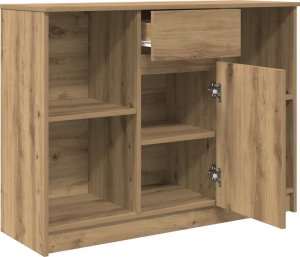 Komoda z szufladą Artisan Oak 101x35x76 cm Drewno klejone 5