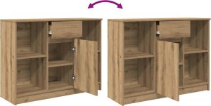 Komoda z szufladą Artisan Oak 101x35x76 cm Drewno klejone 9