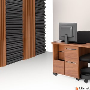 Panele akustyczne nowoczesne decor panel na ścianę Bitmat Equalizer szary brązowy 12 szt. 3m2 1