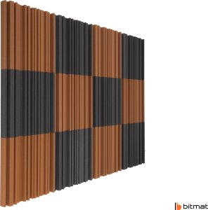 Bitmat Panele akustyczne nowoczesne decor panel na ścianę Bitmat Equalizer szary brązowy 12 szt. 3m2 2