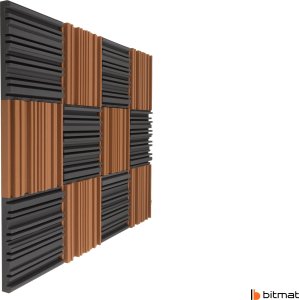 Bitmat Panele akustyczne nowoczesne decor panel na ścianę Bitmat Equalizer szary brązowy 12 szt. 3m2 3