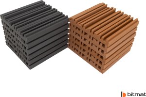 Bitmat Panele akustyczne nowoczesne decor panel na ścianę Bitmat Equalizer szary brązowy 12 szt. 3m2 6