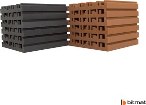 Bitmat Panele akustyczne nowoczesne decor panel na ścianę Bitmat Equalizer szary brązowy 12 szt. 3m2 7