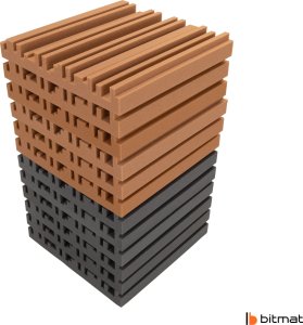Bitmat Panele akustyczne nowoczesne decor panel na ścianę Bitmat Equalizer szary brązowy 12 szt. 3m2 8