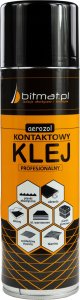 Klej w sprayu do paneli wygłuszających akustycznych kontaktowy do tkanin pianek Bitmat 500ml 1