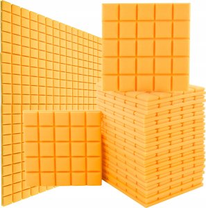 Pianka wygłuszająca panele akustyczne kostka wypukła 5cm żółta 16 sztuk 4m2 1