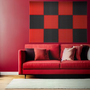 Mata akustyczna wygłuszająca ozdobna piramidki 50x50x5cm kasetony sufitowe pianka 20